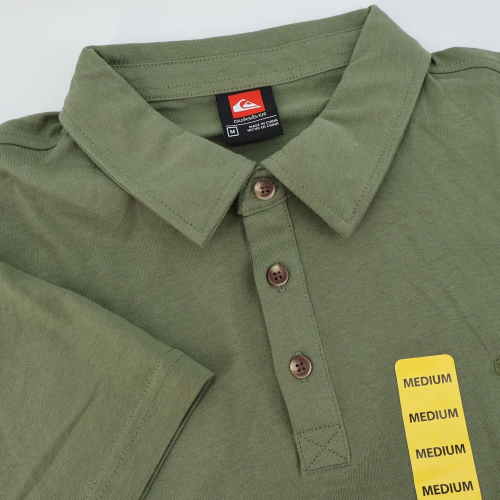 Quiksilver Atwood Polo Olive Green Mens Short Sleeve Shirt - Medium - NEW